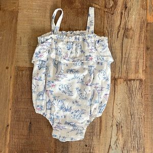 Worn once - perfect condition. Carter’s linen romper with jungle print.